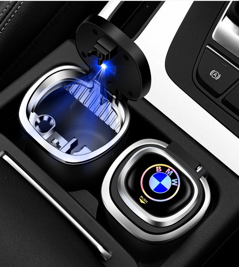 Car Ashtray Air Outlet Hanging Type Car with Cover LED Light Personalized Creative Car Ashtray