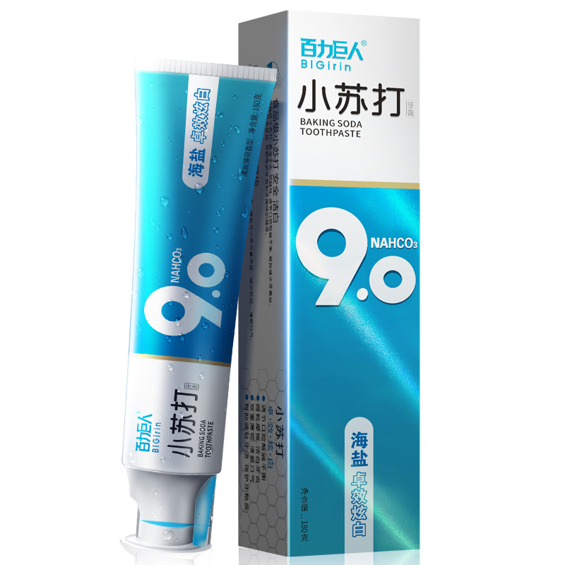 海盐小苏打牙膏亮白去口臭去牙渍去黄薄荷清新防敏感蛀牙现货批发|undefined