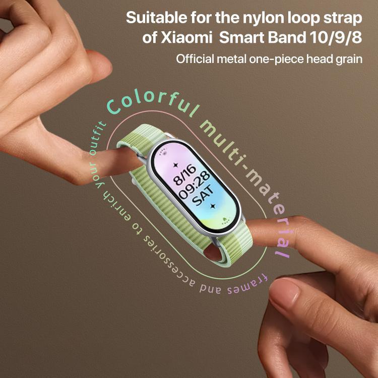 xDfind cabeza metálica de nylon trenzada correa de retorno para pulseras Xiaomi 10 / 9 / 8 / NFC