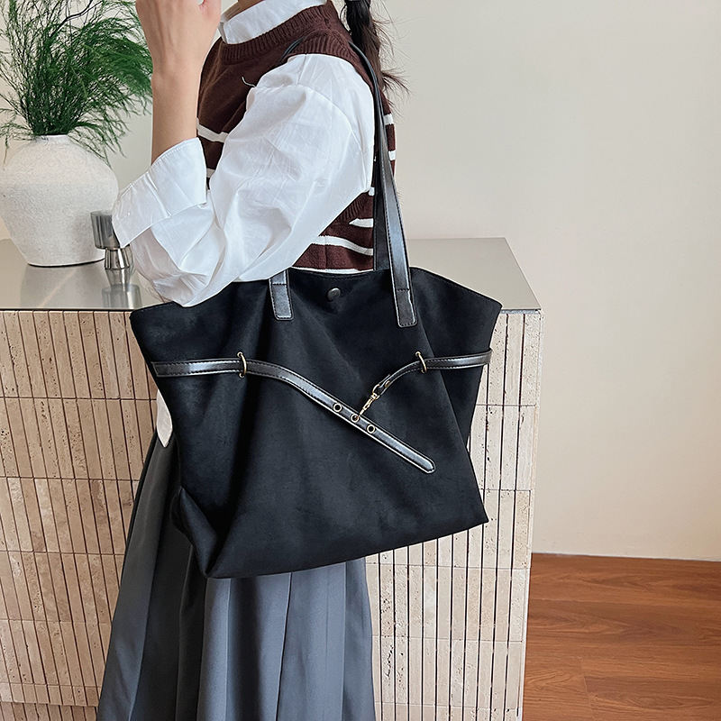 大容量托特包包女2025新款秋冬复古麂皮绒时尚百搭通勤单肩托特包|undefined