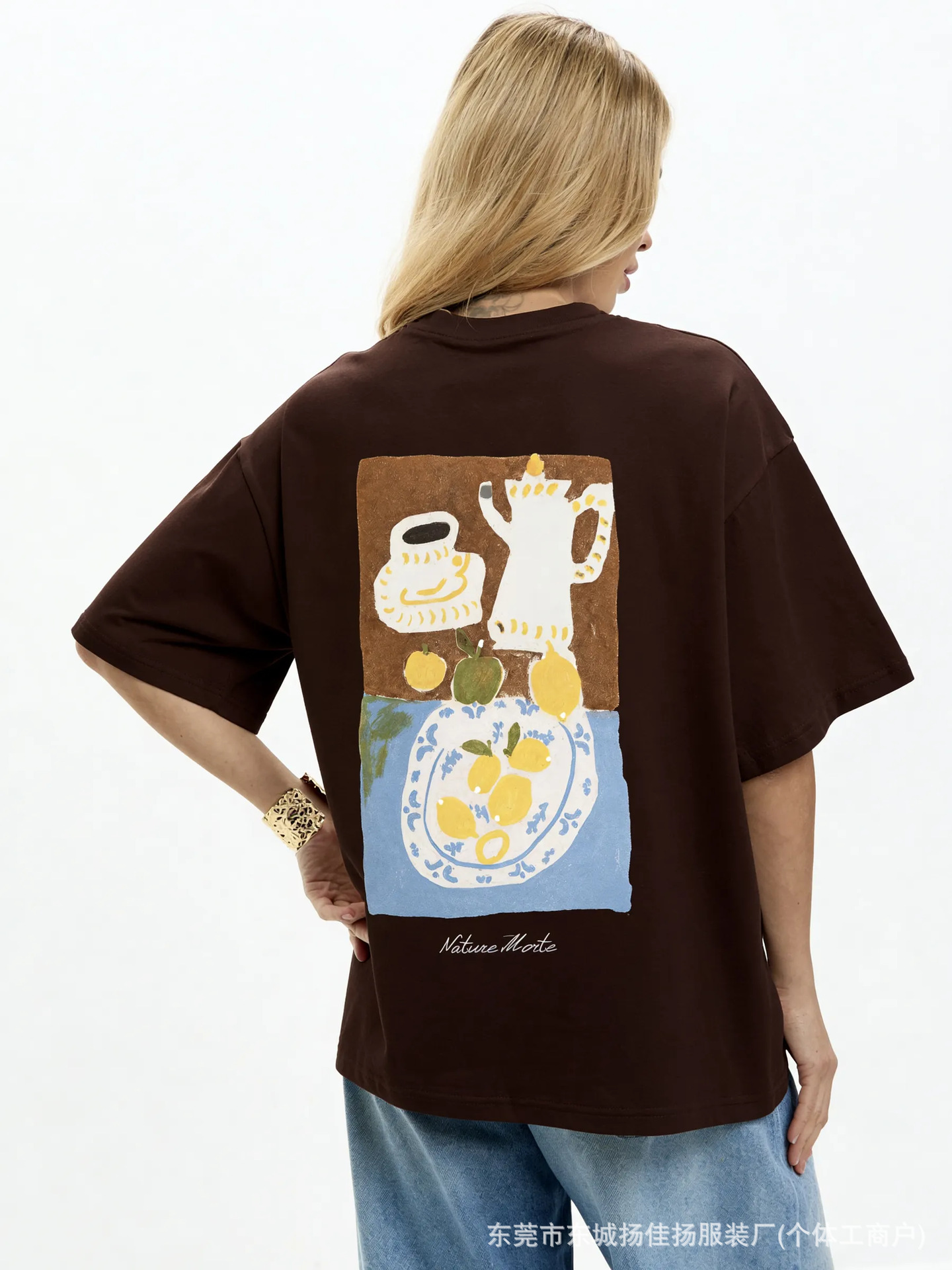 Retro summer cotton T-shirt for leisure