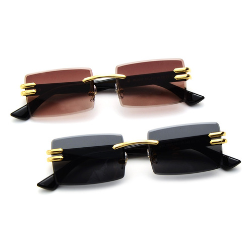 WL2017方形时尚无框潮高级防紫外线新款个性太阳镜男金属驾驶开车