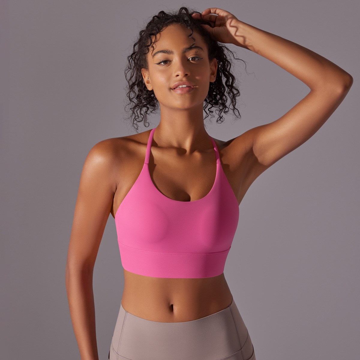 140g Weight Sleeveless Sleeve Length Nylon Fabric Type Short Top Length Halter Crisscross Tank Tops Type Fitness, Yoga, Sports Occasion Halter Neck Neckline Solid Color Pattern Sports Style Sports Solid Color Nylon Halter Neck Active Tops Halter Crisscross Tank 21