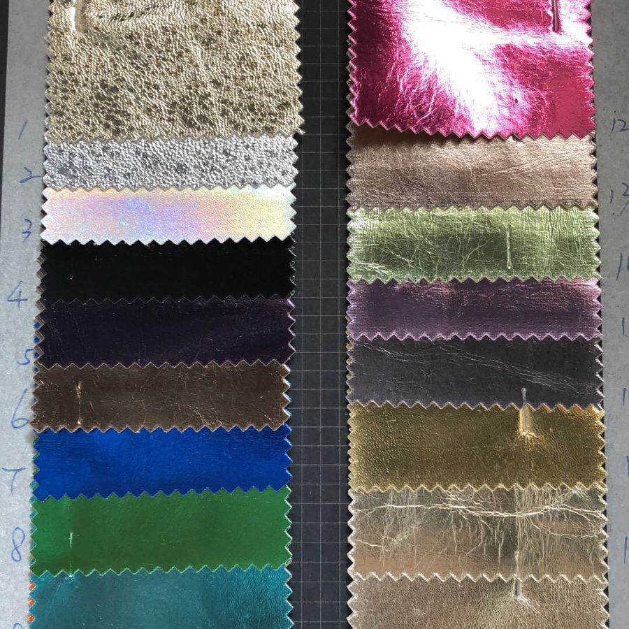 新款幻彩贴彩膜服装革PU皮革 TC粘胶洗水布底 服装 箱包玩具现货