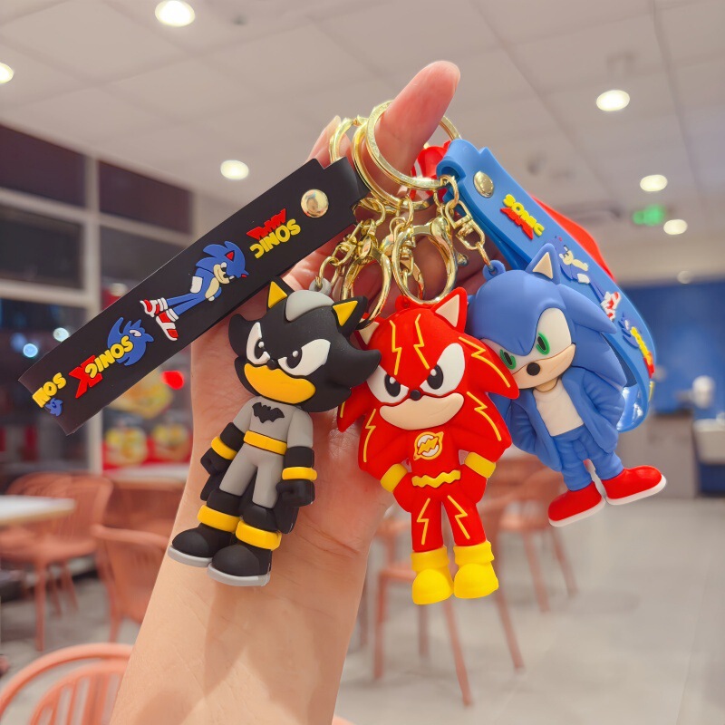 New cross-border Sonic the Hedgehog keychain bag pendant sonic car keychain children's toy gift