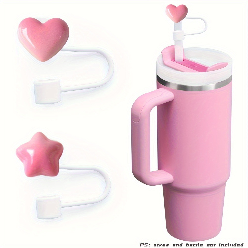 Transfronterizo amor gradiente mangas de paja de silicona se pueden repetir 10 mm lindos accesorios deportivos cubierta de polvo de goma suave estrella