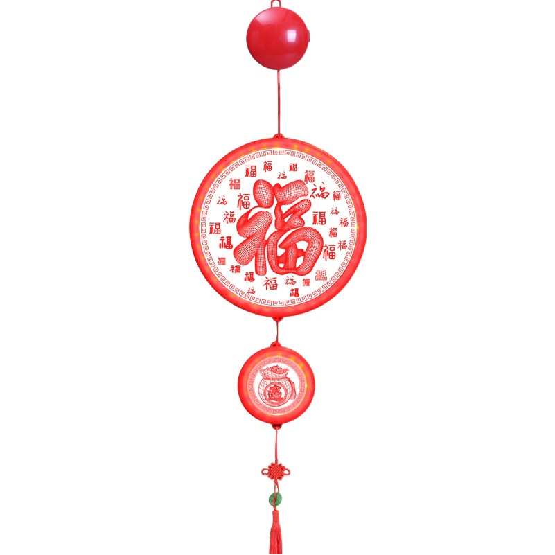 2023 led luces de colores Año Nuevo ventana atmósfera luces decorativas Festival de Primavera suministros Año Nuevo luminoso fu carácter colgante