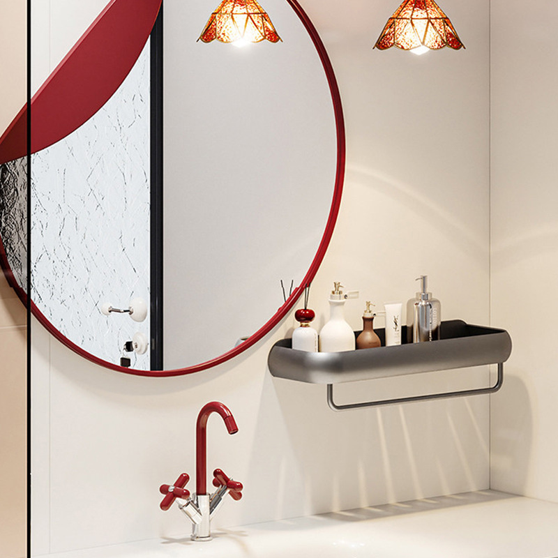 High-Appearance Bathroom Storage Rack, No-Drill Wall-Mounted Shelf for Washbasin and Toilet
