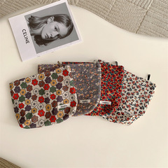 3395 corduroy cosmetic bag retro flower casual storage bag ins Japanese portable toiletry bag