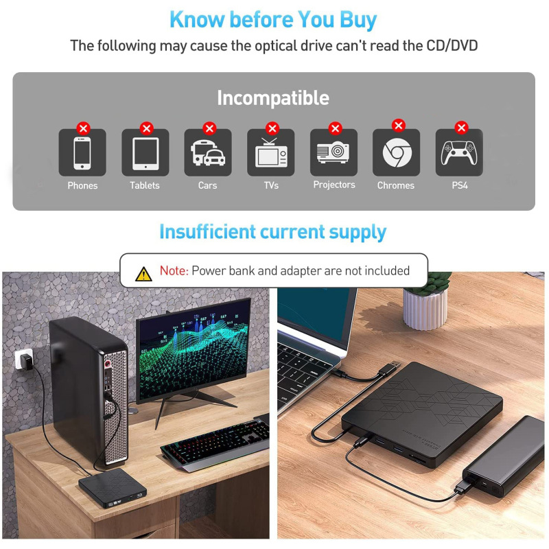 USB3.0 Blu-ray バーナー ノートブック モバイル Blu-ray ドライブ 3D4k HD Blu-ray 外部光学ドライブ読み取りおよび書き込み BD|undefined