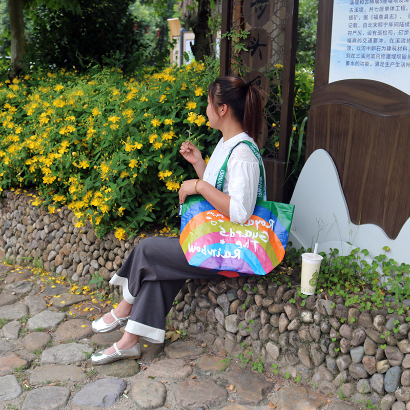 Cross-Border Woven Shopping Bag Plastic Woven Bag Large Capacity Woven Bag Folding Storage Large Bag Handbag Cross-Border Woven Shopping Bag Plastic Woven Bag Large Capacity Woven Bag Folding Storage Large Bag Handbag