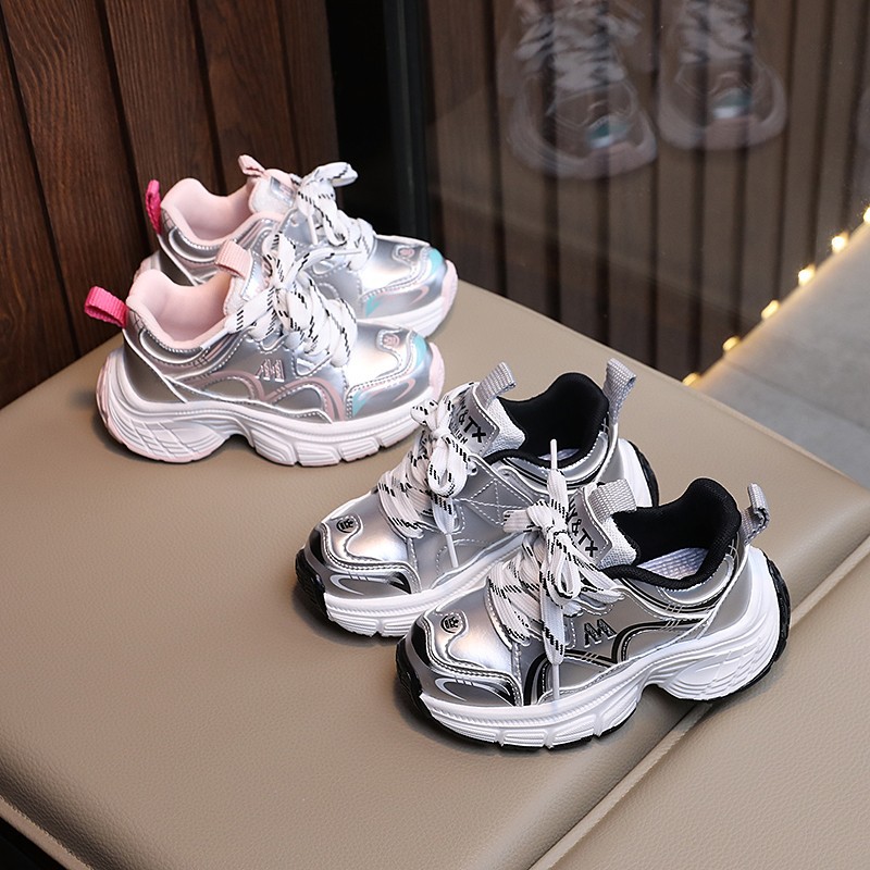 Girls' Sports Shoes 2025 Spring and Summer New Popular Kidsren's Shoes Soft Sole Casual Boys' Dad Shoes Breathable Kidsren's Shoes