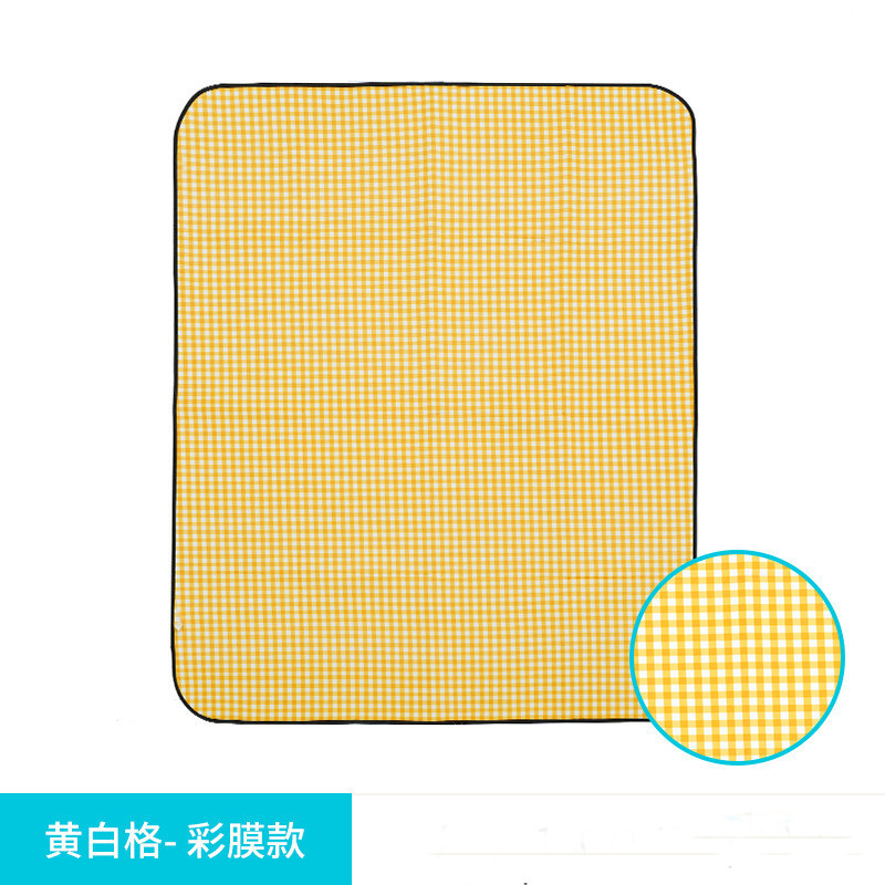 오프화이트 체크무늬 투인원 방습매트 2*2M