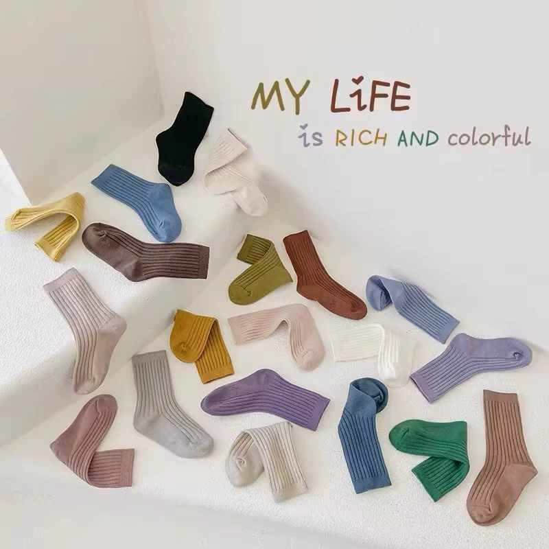 Обережно отборные детские осенние носки для малышей и среднего размера, ворсовые носки до середины икры для мальчиков и девочек, детские классные хлопковые носки конфеты А оптом