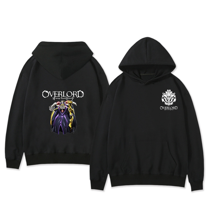 Suéter con capucha perimetral del rey de los muertos OVERLORD Suéter holgado bidimensional del rey de los huesos Tendencia