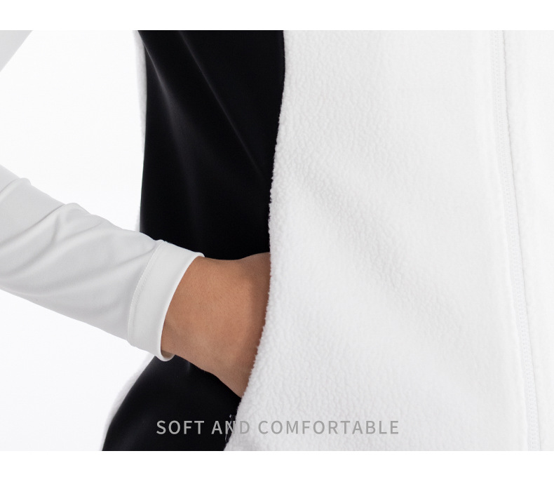 Áo ghi lê lông vũ nữ giữ ấm mùa thu đông – phong cách golf — M23YF025-Áo vest đen (lông cừu cực), M23YF025-Áo vest trắng (lông cừu cực) chi tiết 10