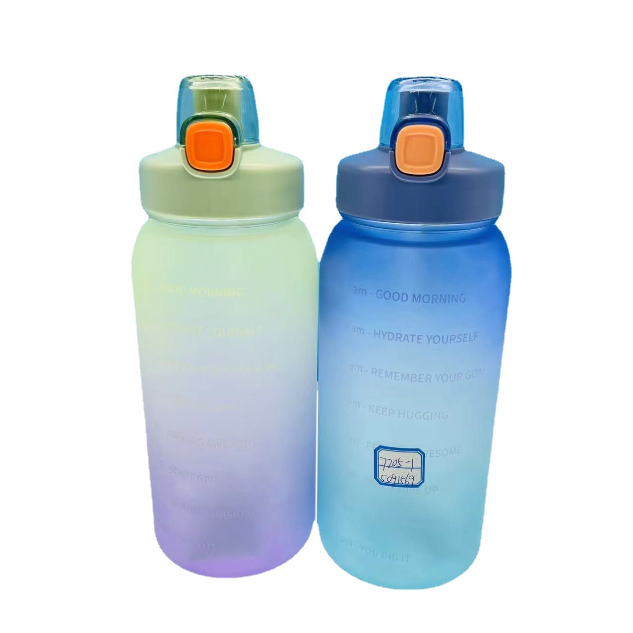 Taza de plástico de moda cubierta de rebote bebida directa espacio Taza gradiente esmerilado taza de estudiante al aire libre taza de agua de plástico suministro de comercio exterior