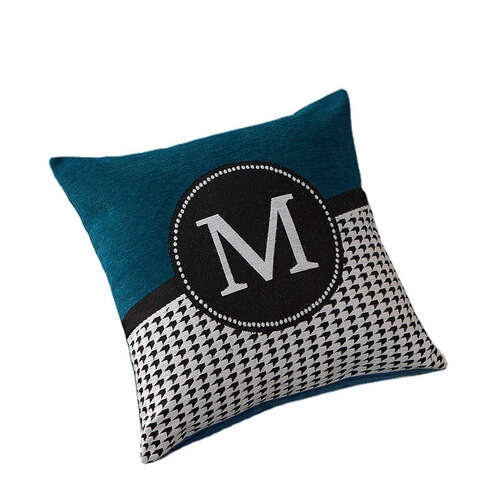 Creative simple letter chenille home pillow home sofa cushion model bedroom bedside pillow cover