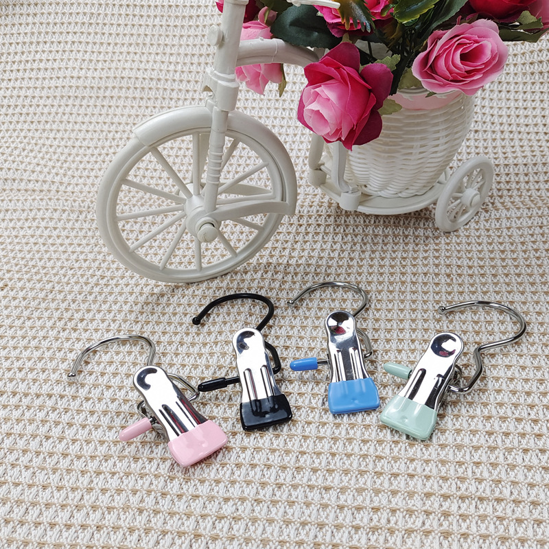 Multifunctional S Hook Metal Clip Hook Stainless Steel Hook Clip Anti-Rust Anti-Slip Plastic Immersion Non-Marking Clip Socks Clip 3-Shaped Hook Clip