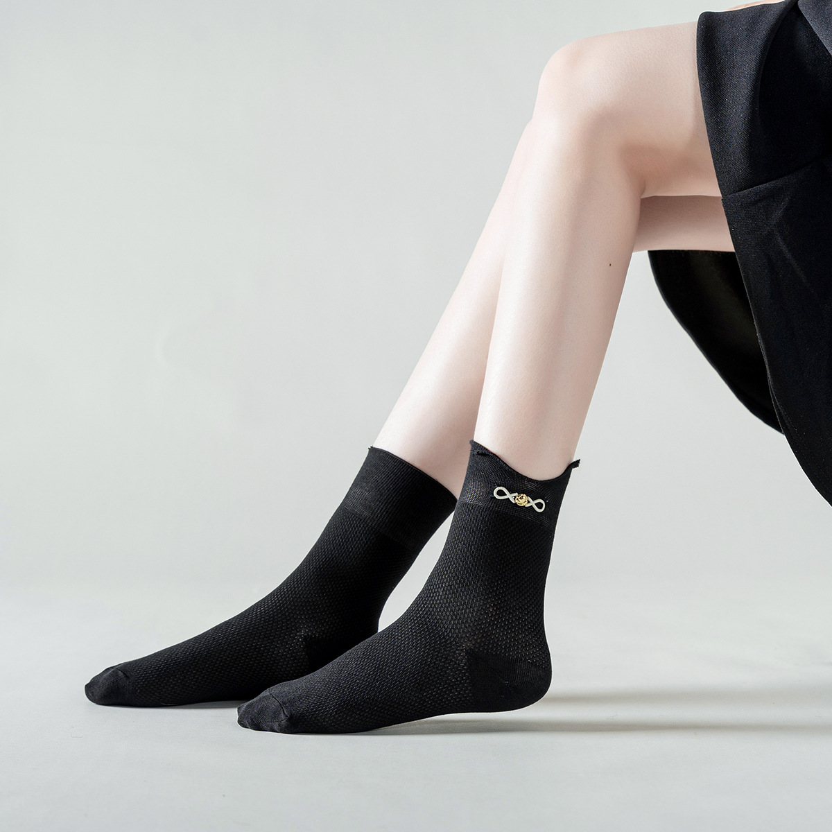 백 버클 양말 (흑백)