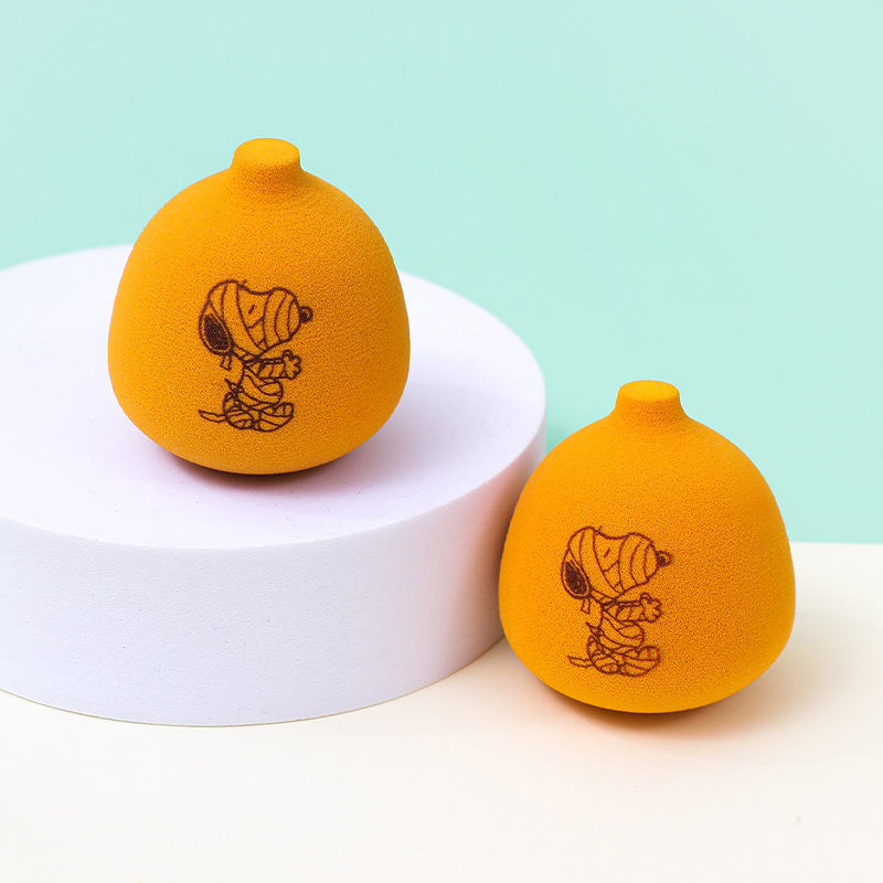 Fábrica de maquillaje de belleza de calabaza personalizada, cojín de aire de soplo de polvo, no comer logotipo impreso en polvo, huevo de esponja de maquillaje transfronterizo sin látex