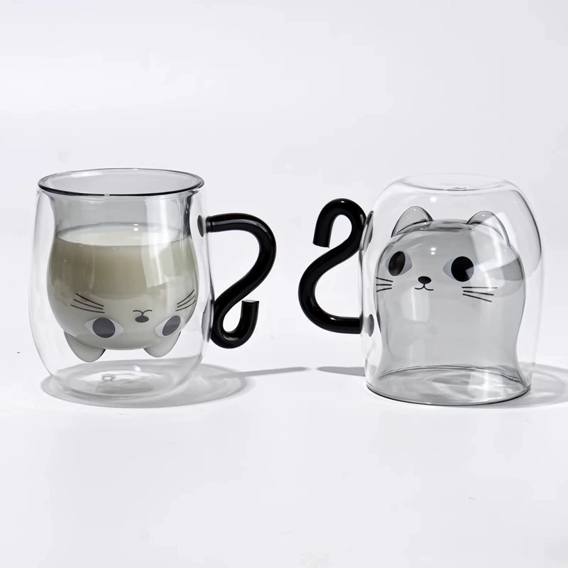 ♔Креативная cat чашка мультфильм чашка для воды милая творческая чашка кофе простая чашка парные стеклянные чашки когти кошки