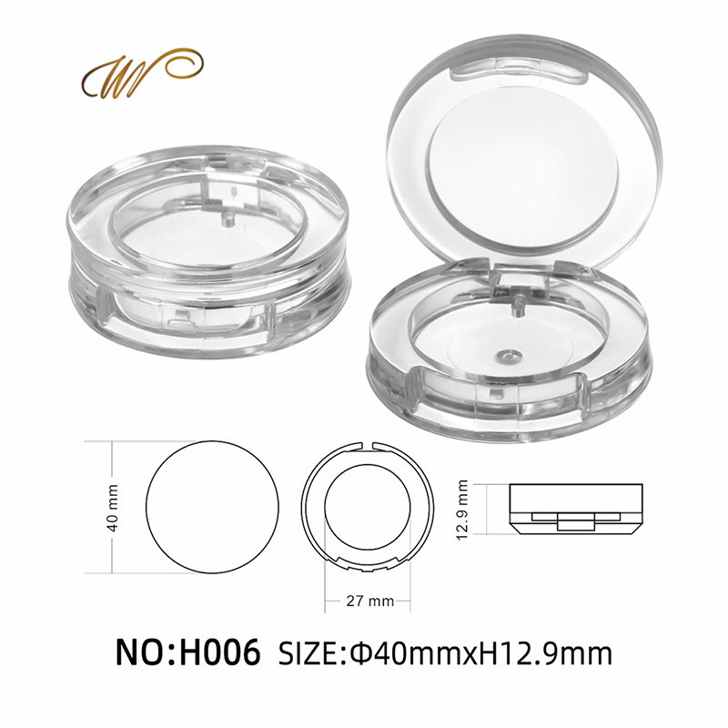 生产加工新款包材 单色透明眼影盒 圆形腮红盒包材