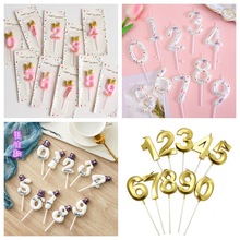 粉色巧克力淋面饼干造型0-9数字蜡烛插件卡通复古儿童生日蛋糕