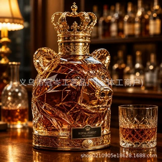 跨境新品 Whiskey Bottle 威士忌酒瓶高硼硅玻璃泡酒瓶