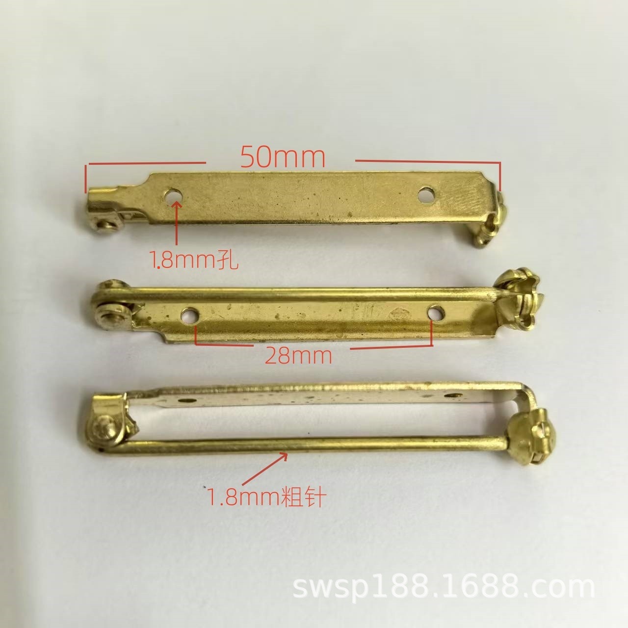 大号警徽粗胸针 有孔安全两用别针扣针美式别针英式别针