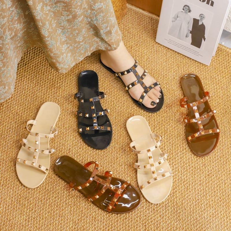 Jelly Hot selling Simple Fashion Crystal Shoes Cool Slippers Women's Summer_voghion.com