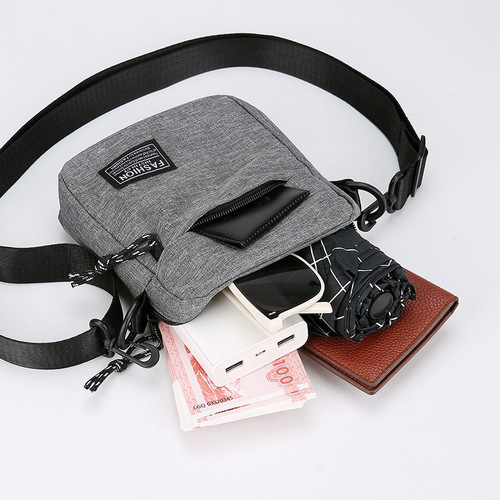 Minimalist Men's Crossbody Bag Fashion Oxford Cloth Single Shoulder Bag Men's Casual Cross-Body Backpack Trendy Phone Small Square Bag