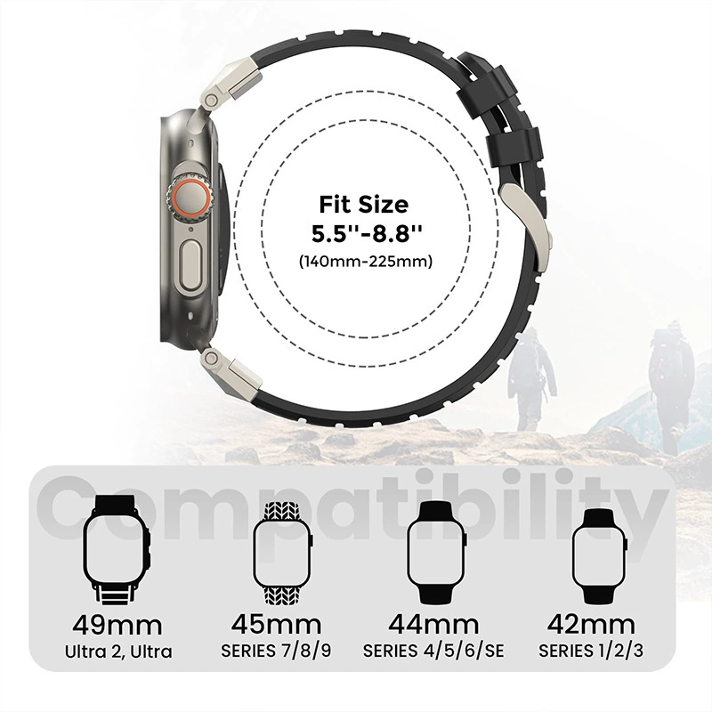 Подходит для Apple Watch премиум ремешок для Applewatch 8, флуороэластичный ремешок, ремешок для iWatch 9