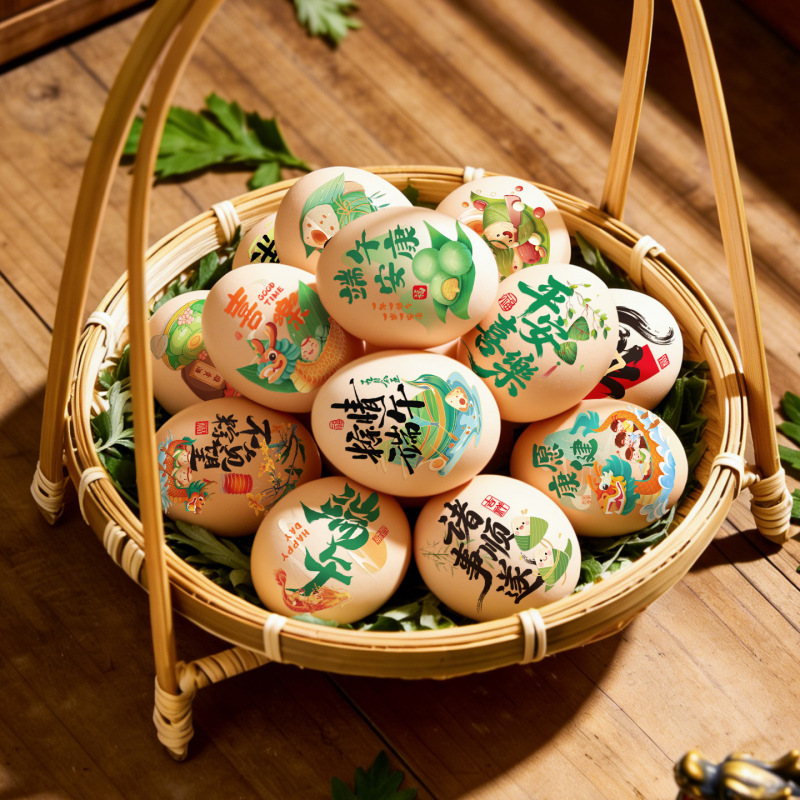 Dragon Boat Festival Decorative Egg Stickers, Traditional Festival Themed Atmosphere Supplies, Ceremonial Scene Setup, Photo Props