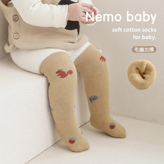2022 Autumn/Winter Newborn Baby Baby Tall Socks Thick Warm Baby Socks Cute Cartoon Long Socks