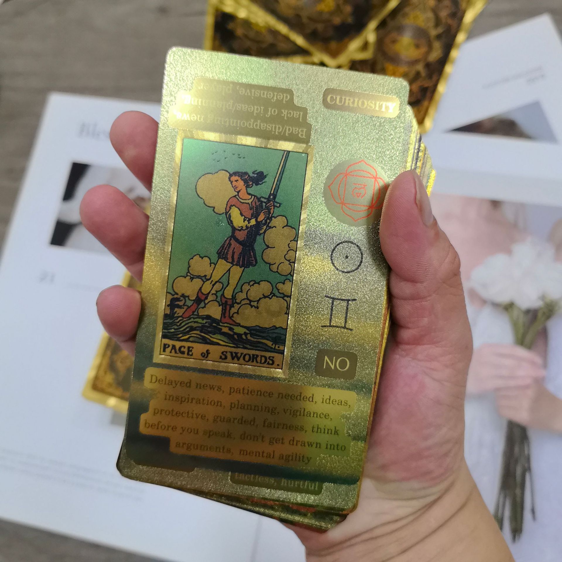 Tarot Cards Gold Foil Waterproof Board Game Set Full Deck_voghion.com