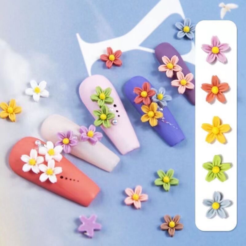 New Nail Art Small Jewelry Lily Mini Five-petal Flower Stereo Resin Jewelry Nail Accessories Plum Blossom Sunflower