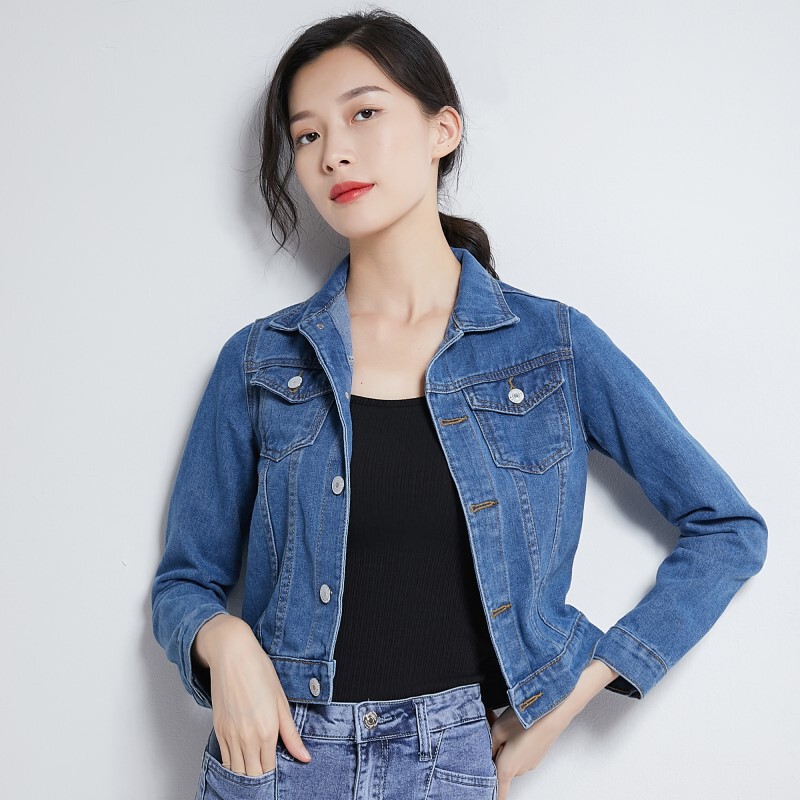 Real Shot of Popular Internet Celebrity Denim Jacket for Women, Korean Style Casual Loose Workwear Jacket and Jeans Real Shot of Popular Internet Celebrity Denim Jacket for Women, Korean Style Casual Loose Workwear Jacket and Jeans