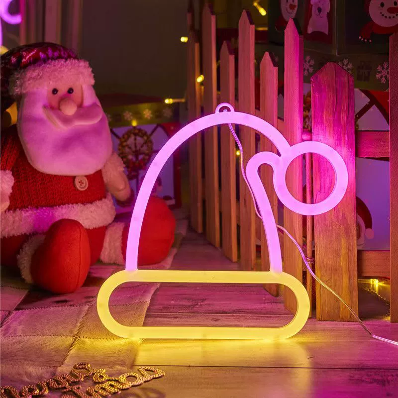 LED двухсторонняя креативная ночная лампа, двойное питание USB+батарея, необычные формы (5V)