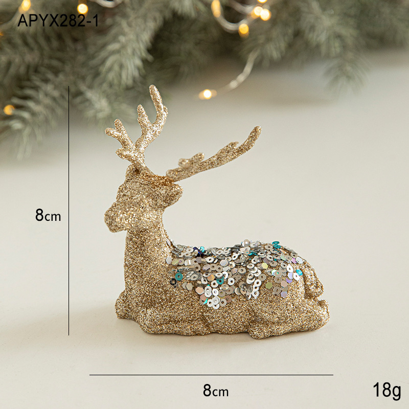Gangheng ヨーロッパとアメリカのクリスマス装飾ペンダント鹿ヘラジカクリスマスツリーアクセサリーペンダント絶妙な装飾品シーンレイアウト|undefined