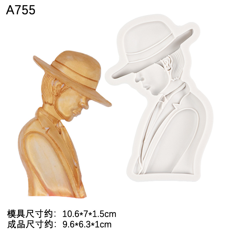 Sombrero niños y niñas silicona molde DIY jabón hecho a mano aromaterapia vela decoración para hornear fondant de chocolate