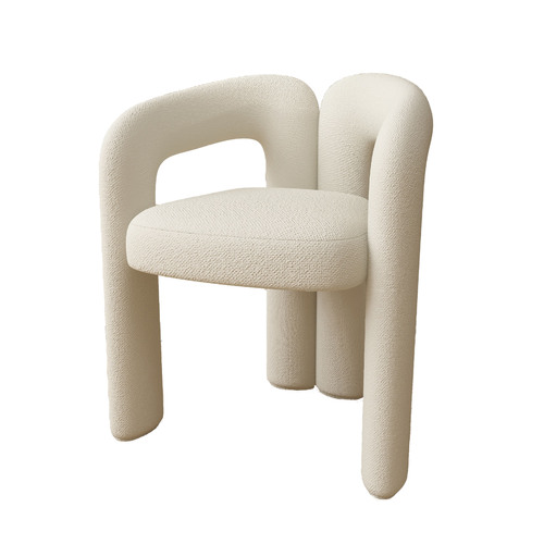 Xiaohongshu New Nail Stool for Home Use, Internet Celebrity Bedroom Vanity Chair, Modern Cream Style Designer Backed Dining Chair