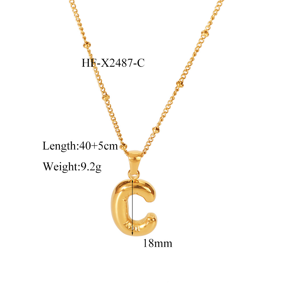 12g Weight Titanium Steel Pendant Material Pendant Necklace Classification Titanium Steel Chain Material cable chain Chain Type 1 Piece Quantity Daily Occasion Titanium Steel Material Letter Pattern All Seasons Season Women's Gender Plating Design Modern Style, Simple Style Style Wholesale Jewelry Modern Style Simple Style Letter Titanium Steel Plating Cable Chain Pendant Necklace 22
