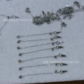 S925纯银扣抽拉尾链扣0字链5cm尾链