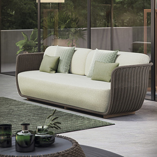 Outdoor Sofa Combination Scandinavian House Rattan Sofa Model Room Sun Room Outdoor Courtyard Terrace Rattan Furniture