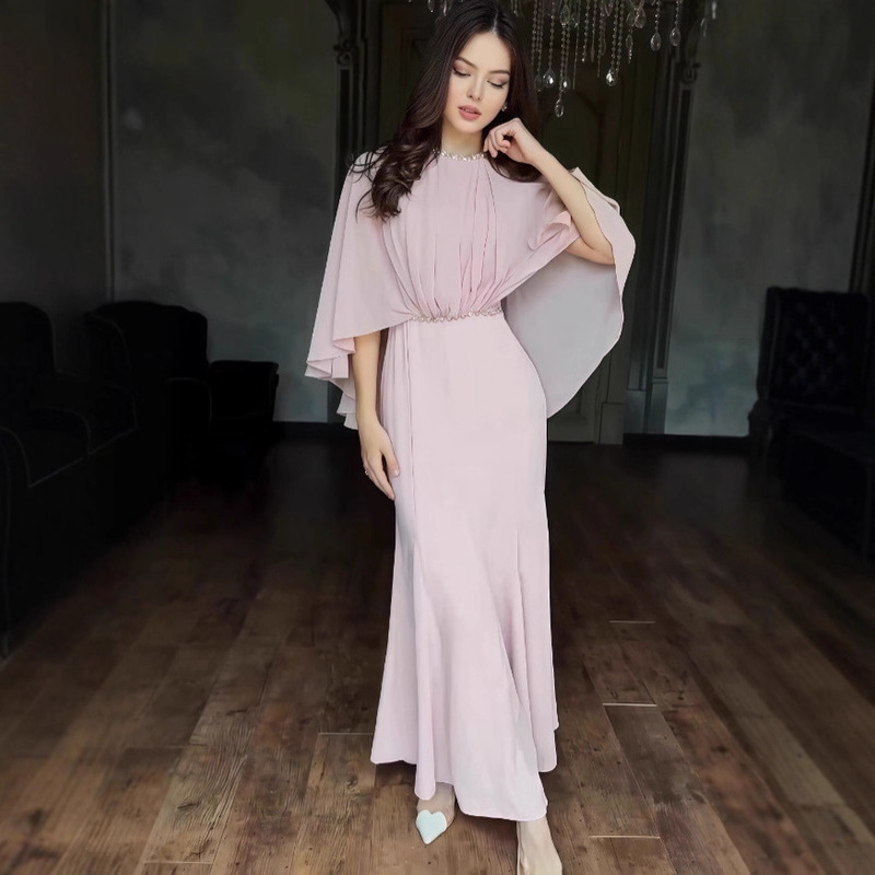 2026 New Foreign Trade Cross-Border European and American Style Long Elegant Dress with Heavy Craftsmanship and Waist-Cinching Design 2026 New Foreign Trade Cross-Border European and American Style Long Elegant Dress with Heavy Craftsmanship and Waist-Cinching Design