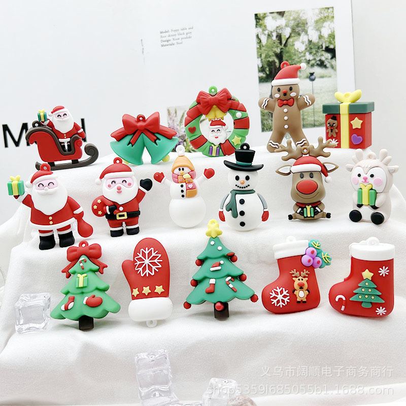 サンタクロースのキーホルダー人形ストラップクリスマス雪だるまクリスマスプレゼント考古学ブラインドボックスクリスマスアクセサリー|undefined