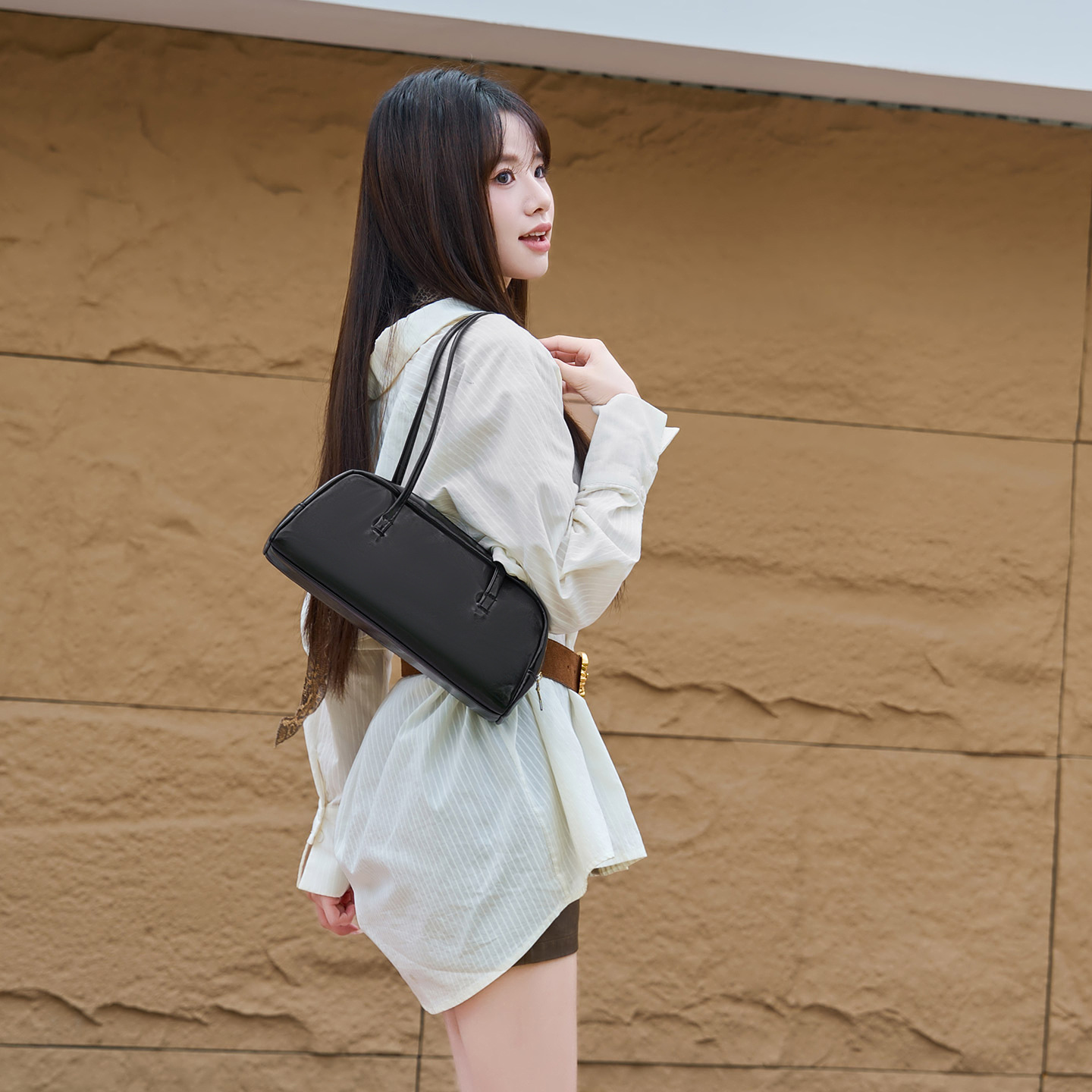 Borsa a spalla donna tinta unita borsa a mano casual elegante_voghion.com