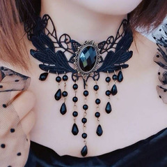 欧米のゴシック式レースの首の鎖の女性のchokerのシンプルなネックレスの黒いパンクは首輪の首のベルトを飾ります。