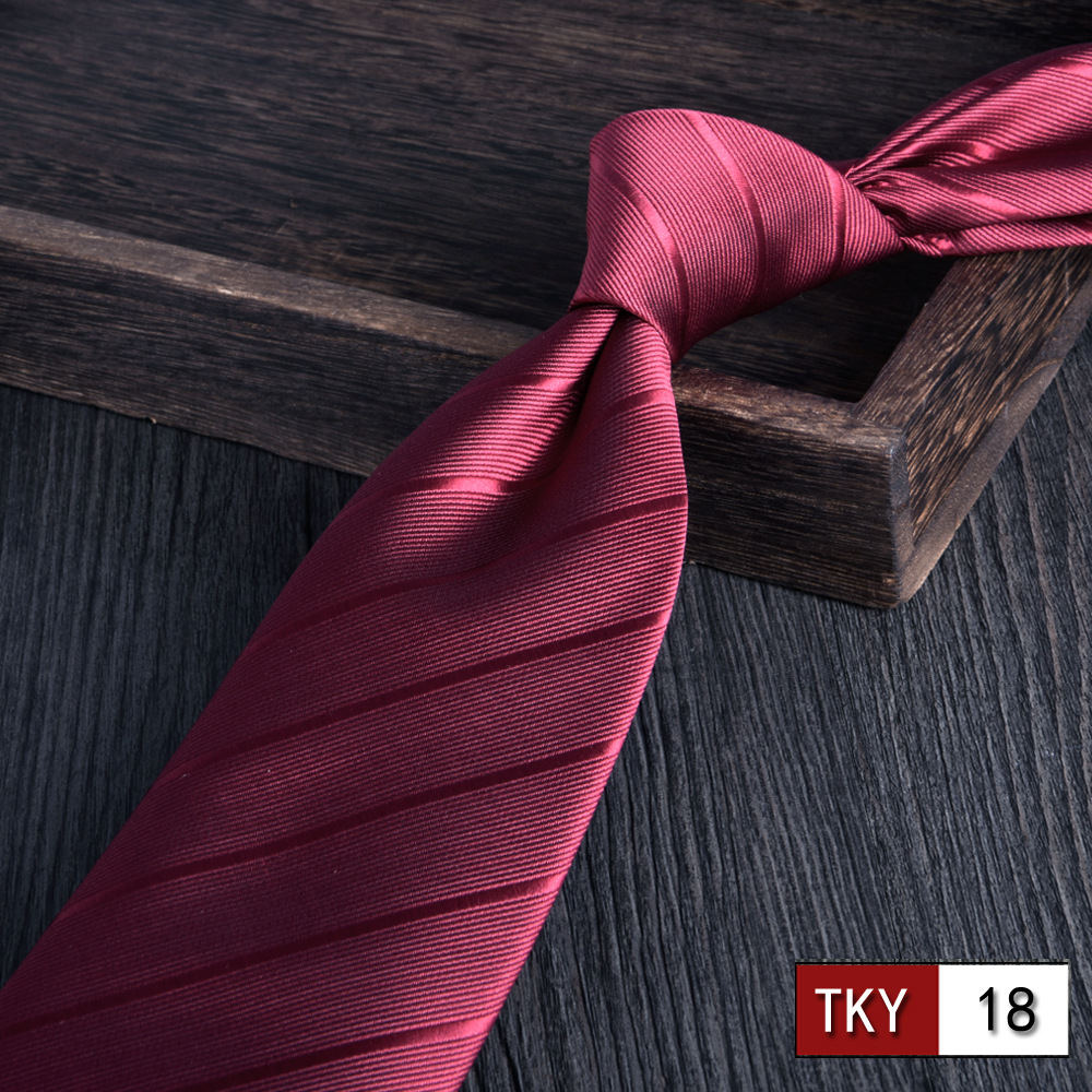 Corbata hombre vestido de negocios profesionales vino rojo novio casamiento Jacquard 8cm mano nueva tendencia spot